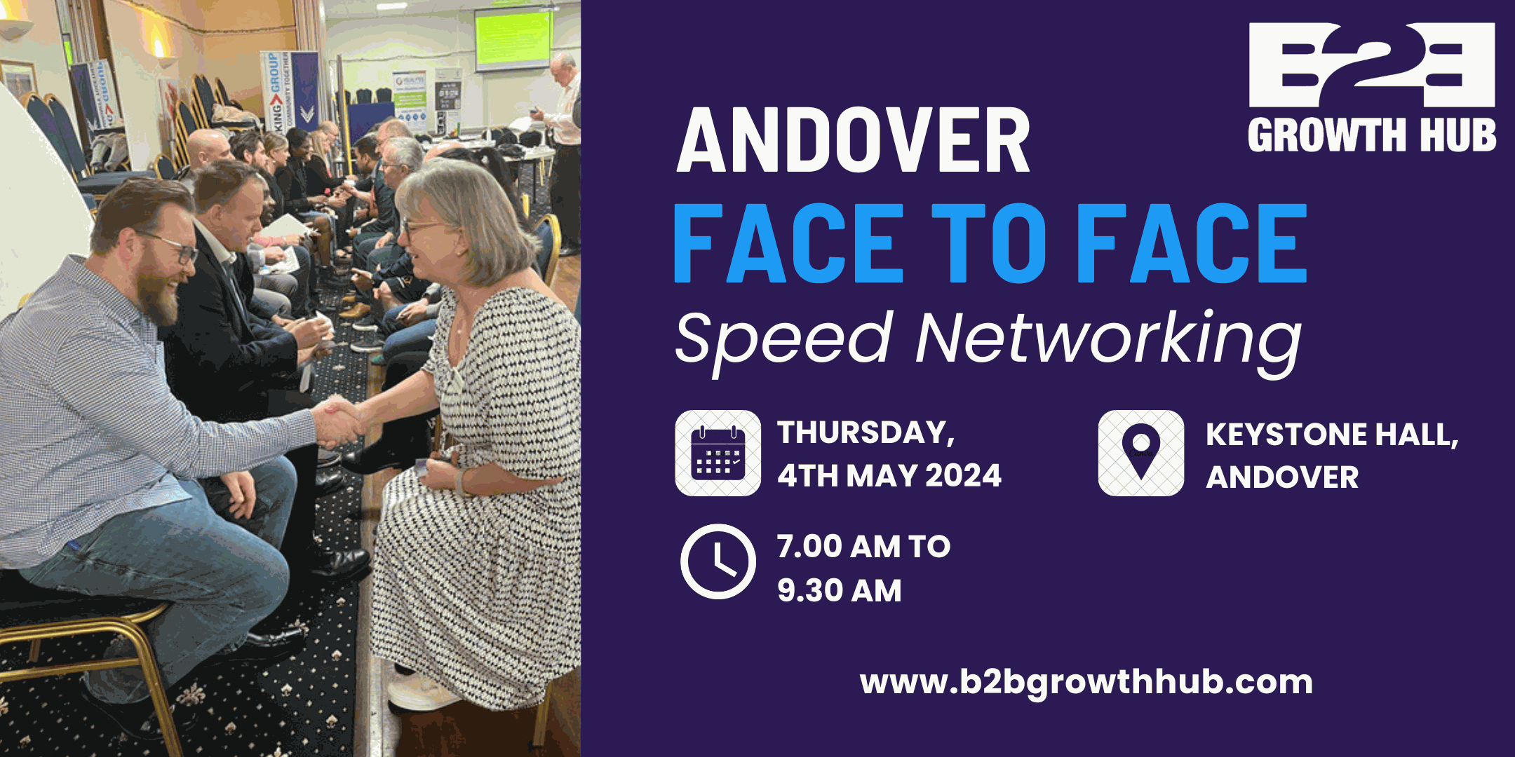 Andover Face 2 Face Morning Speed Networking - 02nd May 2024 (Cancelled) Andover Face 2 Face Morning Speed Networking - 02nd May 2024 (Cancelled)